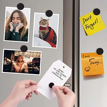 FINDMAG 140 Pcs Round Magnets with Adhesive Backing, Flexible Self Adhesive Magnets for Crafts, Small Sticky Magnetic Dots for Hanging Light Objects, DIY, School, Office, Home