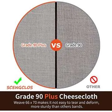 Cheesecloth, 4 Pack DIAM 17.5''&25.5'', Grade 90 Plus, 100% Unbleached Cheese Cloth Fabric for Straining, Ultra Fine Cloths for Cooking & Baking, Washable & Reusable Cotton Strainer & Filter
