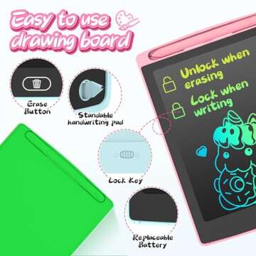 3 Pack LCD Writing Tablet, Colorful Toddler Drawing Tablet Doodle Board for Kids, Erasable Reusable ...
