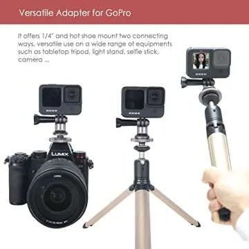 NICEYRIG Hot Shoe Mount Adapter for GoPro Hero 10/9/8/7/6/5, DJI Osmo Action, AKASO Brave 8/7/6 Applicable for Tripod Selfie Stick Monopod and DSLR Camera - 434