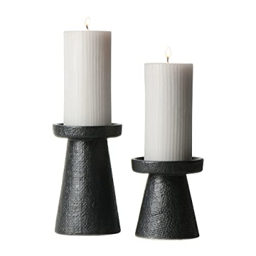 Elegant Set of Stoneware Candle Holders for Your Home