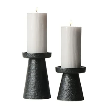 Elegant Set of Stoneware Candle Holders for Your Home
