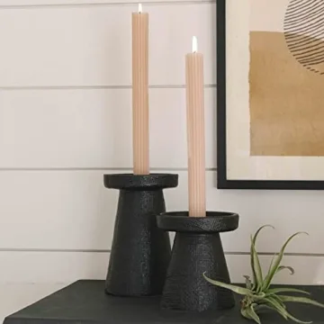 Elegant Set of Stoneware Candle Holders for Your Home
