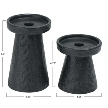 Elegant Set of Stoneware Candle Holders for Your Home