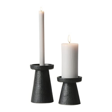 Elegant Set of Stoneware Candle Holders for Your Home