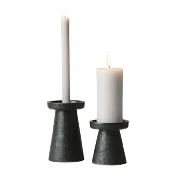 Elegant Set of Stoneware Candle Holders for Your Home