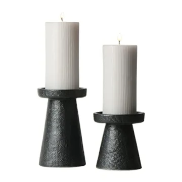 Elegant Set of Stoneware Candle Holders for Your Home