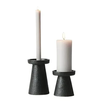 Elegant Set of Stoneware Candle Holders for Your Home