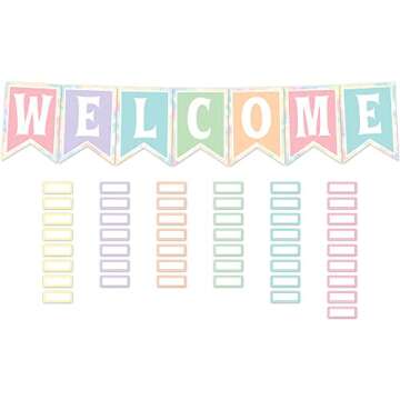 Teacher Created Resources Pastel Pop Pennants Welcome Bulletin Board (TCR8410)