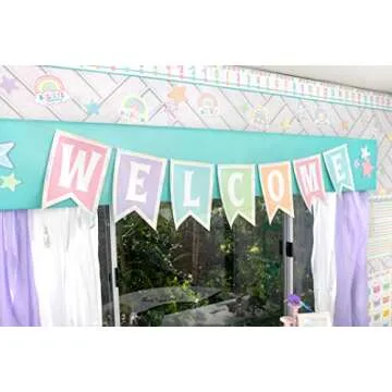 Teacher Created Resources Pastel Pop Pennants Welcome Bulletin Board (TCR8410)