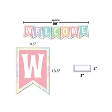 Teacher Created Resources Pastel Pop Pennants Welcome Bulletin Board (TCR8410)