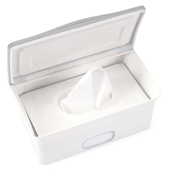 Ubbi Baby Wipes Dispenser - Effortless One-Handed Wipe Extraction, Keeps Wipes Fresh, Gray