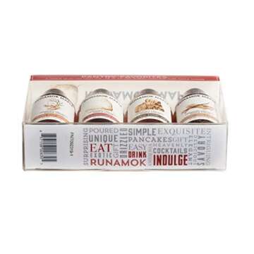 Runamok Organic Vermont Maple Syrup, Pantry Favorites Pairing Collection, 2 oz (4 count), 60mL, Traditional, Barrel-aged and Infused Organic Maple Syrup Varieties