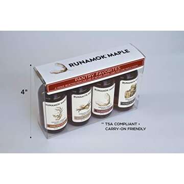 Runamok Organic Vermont Maple Syrup, Pantry Favorites Pairing Collection, 2 oz (4 count), 60mL, Traditional, Barrel-aged and Infused Organic Maple Syrup Varieties