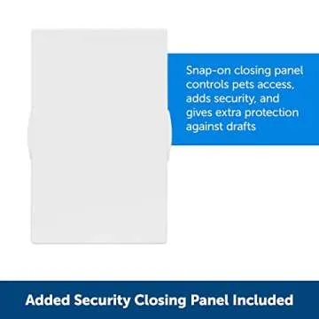 PetSafe Plastic Dog and Cat Door, Large, for Pets Up to 100 lb, Paintable, Easy DIY Installation, Security Cover Included, Install in Interior and Exterior Doors or Walls, Durable, Adjustable Flap