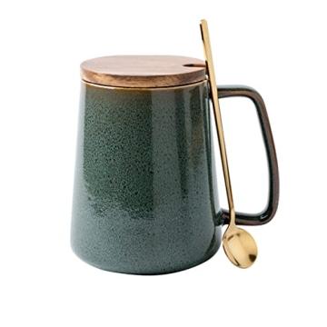 KSALPCH Extra Large Olive Green Ceramic Coffee Mug