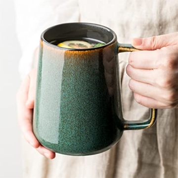 Extra Large Olive Green Ceramic Coffee Mug for All