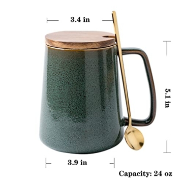 Extra Large Olive Green Ceramic Coffee Mug for All