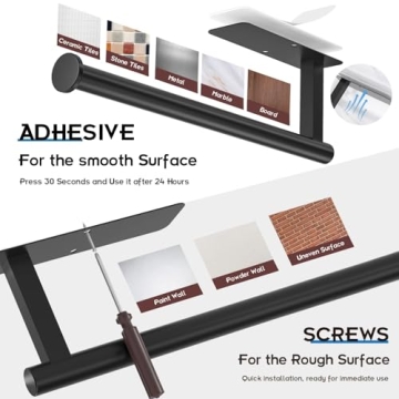 ASTOFLI Self Adhesive Paper Towel Holder - 2 Pack