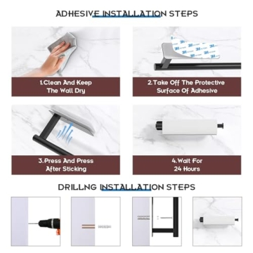 ASTOFLI Self Adhesive Paper Towel Holder - 2 Pack