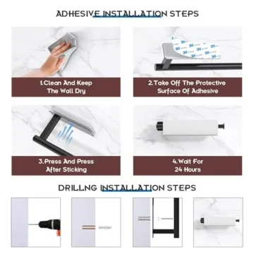 ASTOFLI Self Adhesive Paper Towel Holder - 2 Pack