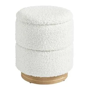 Get Set Style Round Ottoman with Storage - Modern & Versatile