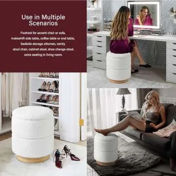 Get Set Style Round Ottoman with Storage - Modern & Versatile