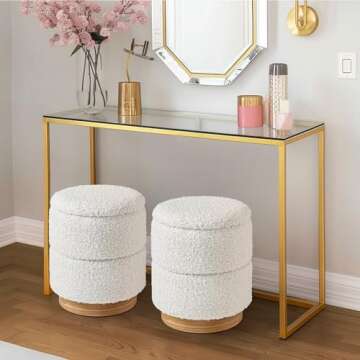 Get Set Style Round Ottoman with Storage - Modern & Versatile