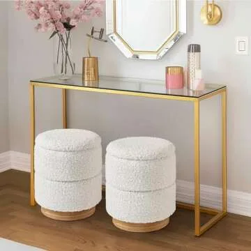 Get Set Style Round Ottoman with Storage - Modern & Versatile