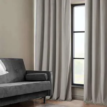 HPD Half Price Drapes Heritage Plush Velvet Curtains 96 Inches Long Room Darkening Curtains for Bedroom & Living Room 50W x 96L, (1 Panel), City Grey