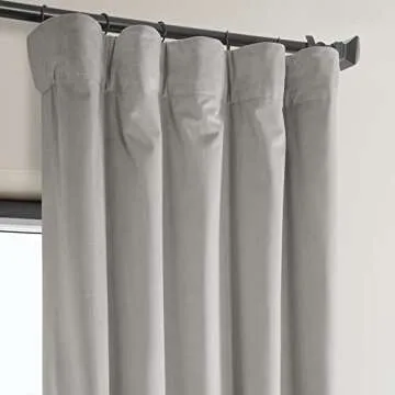 HPD Half Price Drapes Heritage Plush Velvet Curtains 96 Inches Long Room Darkening Curtains for Bedroom & Living Room 50W x 96L, (1 Panel), City Grey