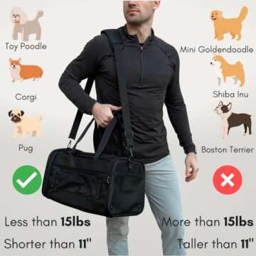 Luxury TSA Approved Pet Carrier for Small Dogs and Cats