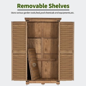 Outdoor Storage Cabinet with Waterproof Roof for Gardens