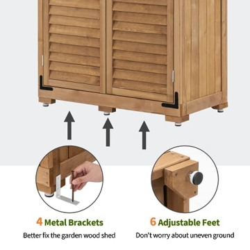 Outdoor Storage Cabinet with Waterproof Roof for Gardens