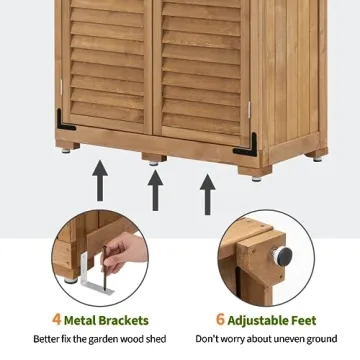 Outdoor Storage Cabinet with Waterproof Roof for Gardens