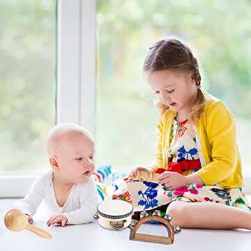 SOUJOY 13 Pack Kids Musical Instrument, Wooden Toddler Percussion Toy Set, Baby Montessori Toys for ...