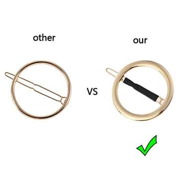 GIYOMI 2 Pcs Minimalist Hair Clip for Women and Girls, Newly designed Hollow Hoop Round Circle Geome...