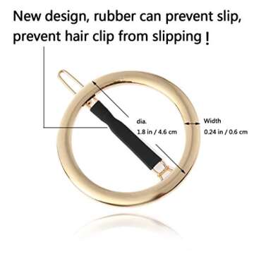 GIYOMI 2 Pcs Minimalist Hair Clip for Women and Girls, Newly designed Hollow Hoop Round Circle Geometric Metal Hair Clip Bobby Pin Ponytail Holder Hair Accessories(Gold & Silver)