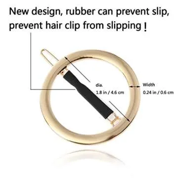 GIYOMI 2 Pcs Minimalist Hair Clip for Women and Girls, Newly designed Hollow Hoop Round Circle Geometric Metal Hair Clip Bobby Pin Ponytail Holder Hair Accessories(Gold & Silver)