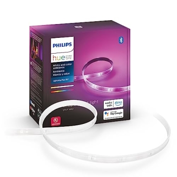 Philips Hue Bluetooth Smart Lightstrip Plus 2m/6ft Base Kit with Plug, (Voice Compatible with Amazon...