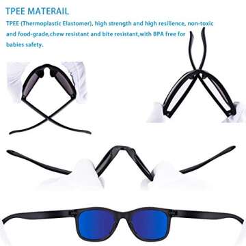 MAXJULI Polarized Baby Infant Sunglasses Safe, Soft, With Adjustable Strap 0-24 Months BPA Free 3 Pack (Black+Blue+Grey)