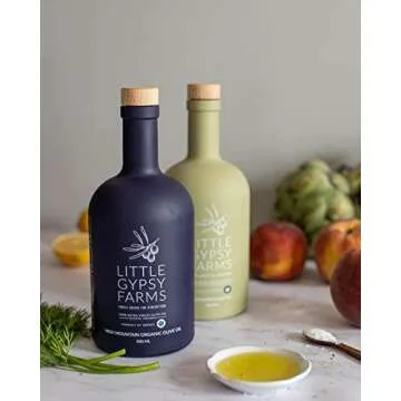 High Mountain Organic EVOO | Little Gypsy Farms Estate Grown Greek Extra Virgin Olive Oil | 5x High Polyphenols | Small Batch | First Cold-Pressed | NYIOOC Gold Award | Product Of Greece | 500ml