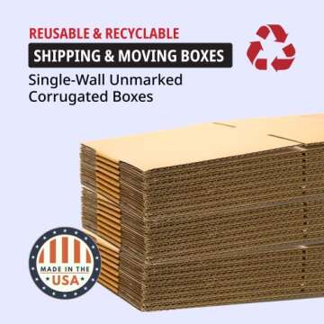 TAPE LOGIC 12 x 12 x 4 Corrugated Cardboard Boxes, Flat 12"L x 12"W x 4"H, Pack of 25 | Shipping, Packaging, Moving, Storage Box for Home or Business, Strong Wholesale Bulk Boxes