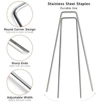 Galvanized 6 Inch Garden Stakes - Heavy-Duty Landscape Staples