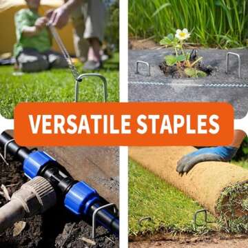 Galvanized 6 Inch Garden Stakes - Heavy-Duty Landscape Staples