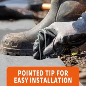 Galvanized 6 Inch Garden Stakes - Heavy-Duty Landscape Staples