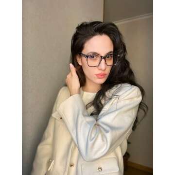 VISOONE Rectangle TR90 Blue Light Blocking Glasses Computer Eyewear with Preppy Look for Women and Men Cougar