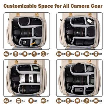 BAGSMART Waterproof Camera Backpack for DSLR and Laptops