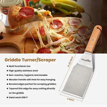 Stanbroil Stainless Steel Spatula Set Tools for Blackstone and Camp Chef Griddle, Metal Long Spatula...