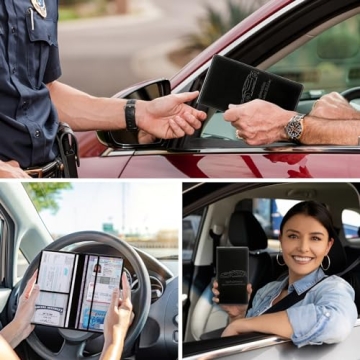 Car Registration and Insurance Holder - Black Organizer